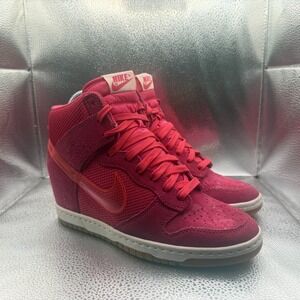 Size 8.5 Nike Dunk Sky Hi Hidden Wedge Mesh Pink Force Womens Shoes 579763-600